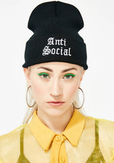 Anti-Socialite Ribbed Beanie