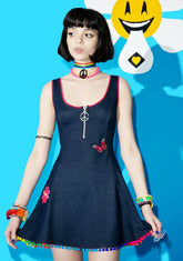 Magic Trip Patched Skater Dress