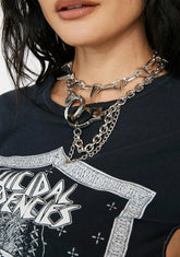 Atmosphere Handcuff And Spike Chain Necklace Set