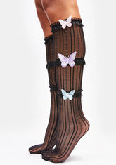 Feeling Butterflies Sheer Tall Socks