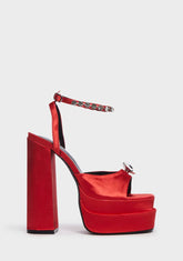 Red Frozen Platform Heels