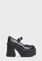 Wide Fit Dark Animal Behavior Platform Mary Janes
