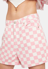 Up For A Challenge Checkered Shorts
