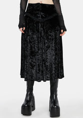 Darkest Romance Velvet Midi Skirt