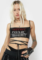 Destroy Toxic Masculinity Velour Crop Top