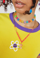 Rainbow Hugs Dice Beaded Necklace