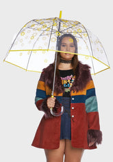 Auto Open 52" Arc Fashion Print Bubble Stick Umbrella