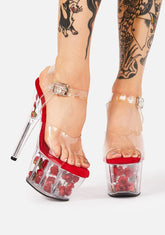 Red Nymph Queen Platform Heels