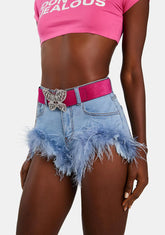 Drifting Dreams Denim Fur Shorts