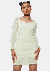 Bright Breakup Szn Sheer Floral Mini Dress