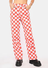 Red Rook Checkered Jeans