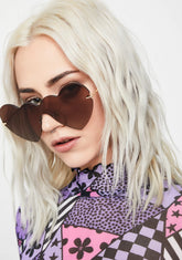 Bewitched Full Heart Oversized Sunglasses