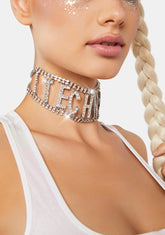 I Want Techno Rhinestone Choker
