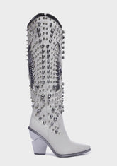 Upbeat Cowboy Boots - White