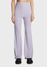 Sunday Plans Ribbed Pants - Purple