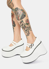 White Dollhaus Platform Mary Janes