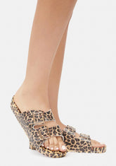 Pleasure's All Mine Leopard Slides