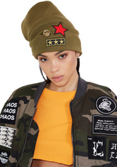 Air Raid Military Patch Beanie