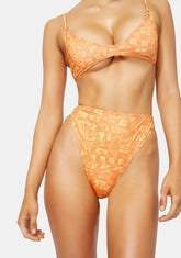 Orange Gea High Waist Bikini Bottoms