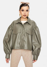 Love On Vegan Leather Crop Jacket