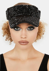 Dark Fresh Drip Rhinestone Visor