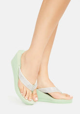 Sage Hello Hello Wedge Thong Sandals