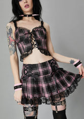 Charm School Dropout Plaid Skirt