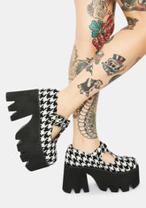 Tee Houndstooth Platform Mary Janes