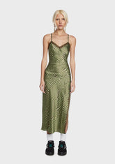 Satin Slip Midi Dress