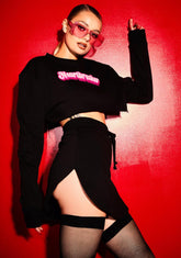 Tip Of My Tongue Crewneck And Skirt Set