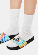 Tie Dye Cool Cat Women's Slides