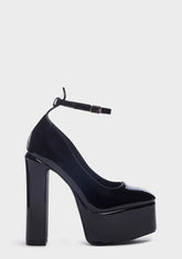 Black Luciana Patent Platform Heels