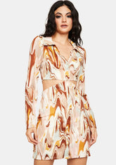 Blurry Vision Cut Out Mini Dress