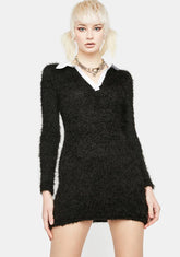 Crow Suit Yourself Fuzzy Bodycon Mini Dress