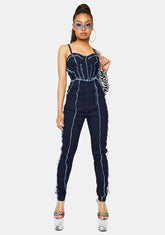 Sister Sister Fringe Denim Jumpsuit