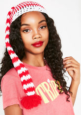 Candy Cane Bae Crochet Beanie
