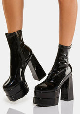 Black Cassette Platform Boots