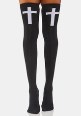 Wicked Count Your Blessings Thigh High Socks