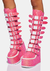 UV Pink Glitter Trinity Boots