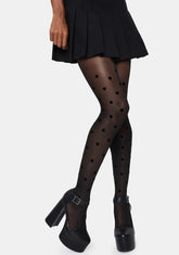 Dot Flocked Sheer Tights