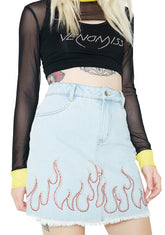 Wildfire Frayed Denim Skirt