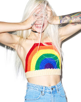 Over The Cray Cray-ola Rainbow Crop Top