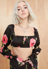 Midnight Oasis Bell Sleeve Top