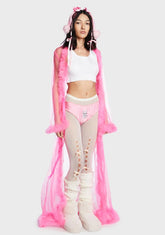 Mistress In Marabou Long Robe