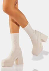Baddest Buttermilk Sock Boots