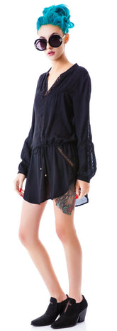 Heather Tunic Top - Black
