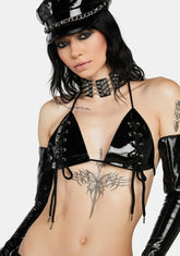 Slippery When Wet Vinyl Bra