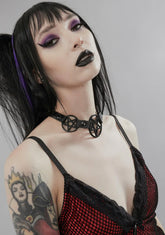 Black O-Ring Pentagram Choker