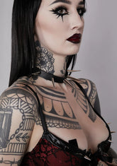 Extra Tall Silver Spiked Choker