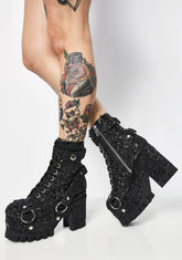 Never Turn Down Glitter Harness Boots